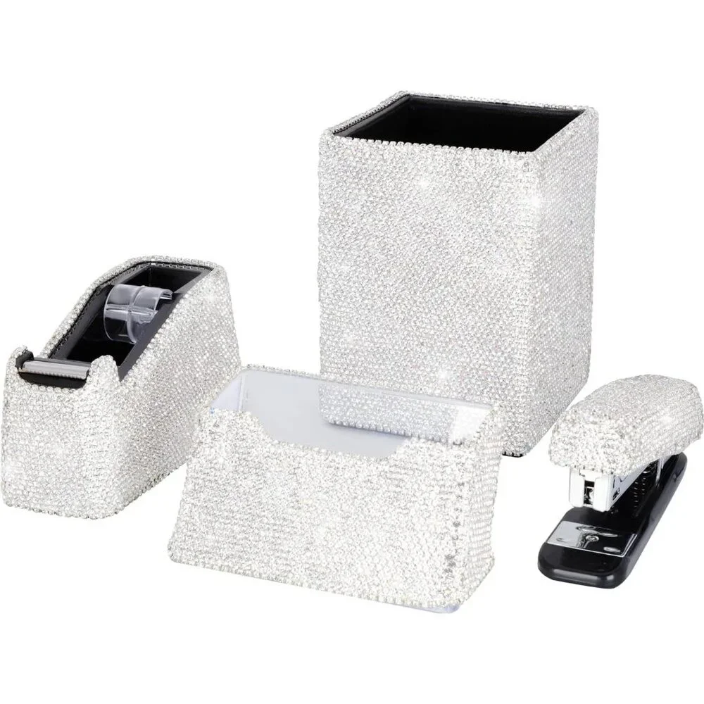 NWT Sparkling Bling Swarovski Crystal Rhinestone Desk Set: Red +  FREE G… - Picture 13 of 16